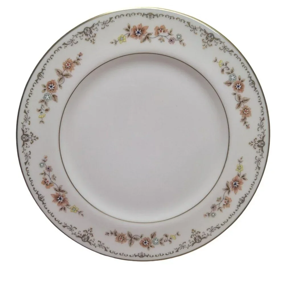Gorham Long Meadow China Plate Small Bread Butter 6.5 Inch Gold Flowers USA‎